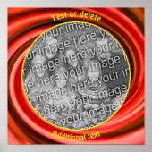 Red Swirls Lijst Creëer Uw eigen foto Poster (Voorkant)