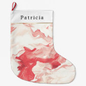 Red Swirls Peppermint Christmas Grote Kerstsok (Voorkant)