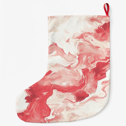 Red Swirls Peppermint Christmas Grote Kerstsok (Achterkant)