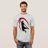 Red Swoosh Basketball Slam Dunk T-shirt (Voorkant volledig)