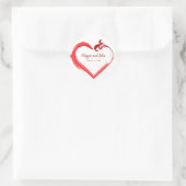 Red Swoosh Heart Aangepaste stickers (Tas)