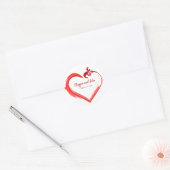 Red Swoosh Heart Aangepaste stickers (Envelop)