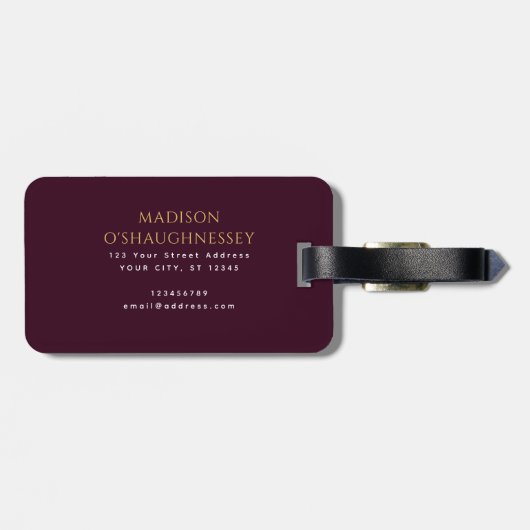 Red Sword Shield Medieval Fantasy Monogram Bagagelabel (Achterkant horizontaal)