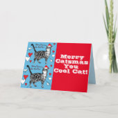 Red Tabby Cat Merry Kerstmis Cool Cats Kaart (Voorkant)