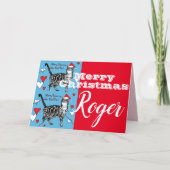 Red Tabby Cat Merry Kerstmis - Naam Kaart (Voorkant)