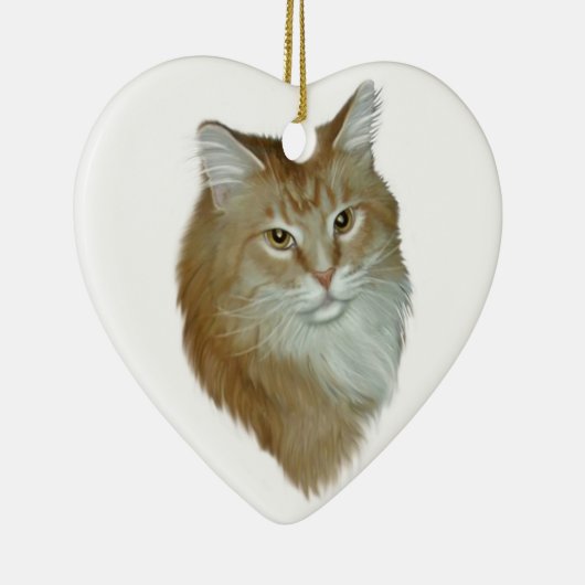 Red Tabby Maine Coon Keramisch Ornament (Rechts)