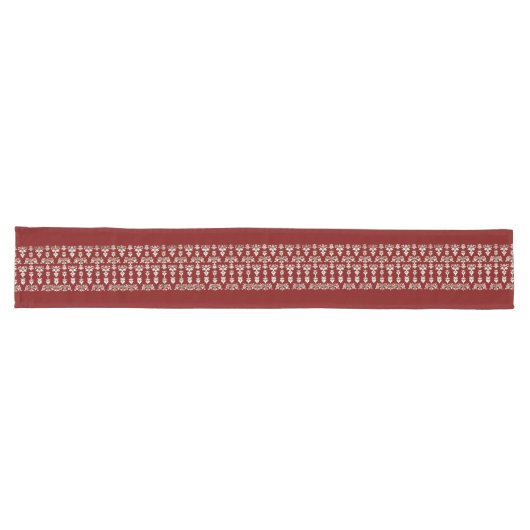 Red Table Runner with Elegant White Center Design Lange Tafelloper (Horizontaal)