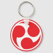 Red Taiko Mitsudomoe Sleutelhanger (Voorkant)