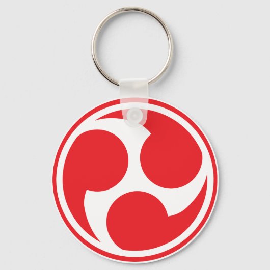 Red Taiko Mitsudomoe Sleutelhanger (Voorkant)