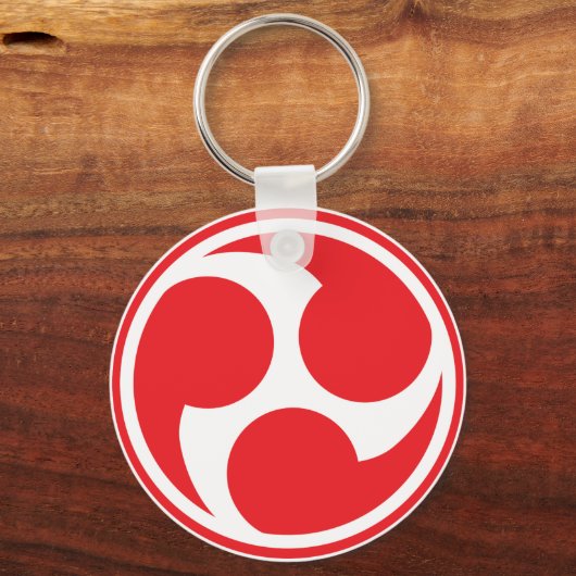 Red Taiko Mitsudomoe Sleutelhanger (Voorkant)