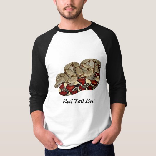 Red Tail Boa Basic 3/4 Sleeve Raglan T-shirt (Voorkant)