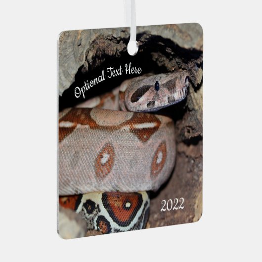 Red Tail Boa Constrictor Snake Metalen Ornament (Voorkant Rechts)