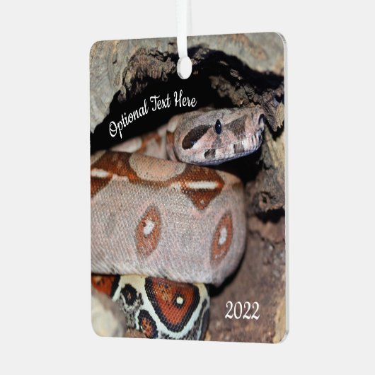 Red Tail Boa Constrictor Snake Metalen Ornament (Voorkant links)