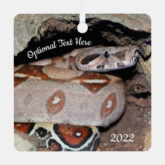 Red Tail Boa Constrictor Snake Metalen Ornament (Voorkant)