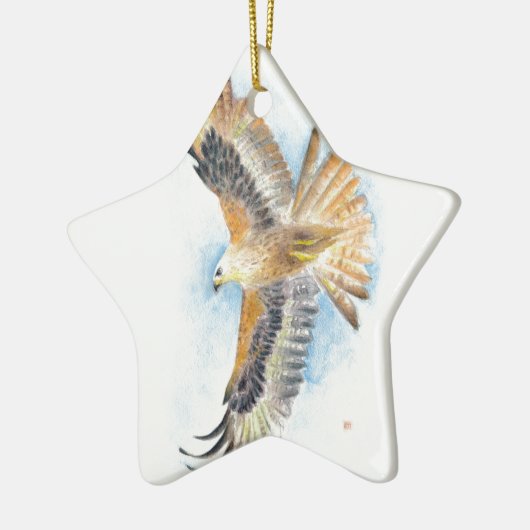 Red Tail Hawk Art Keramisch Ornament (Links)