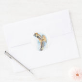 Red Tail Hawk Art Ronde Sticker (Envelop)