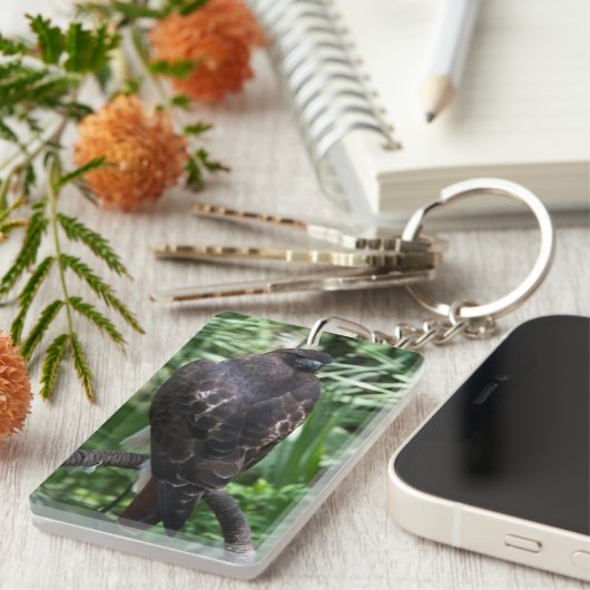 Red Tail Hawk Bird Sleutelhanger (Voorkant Rechts)