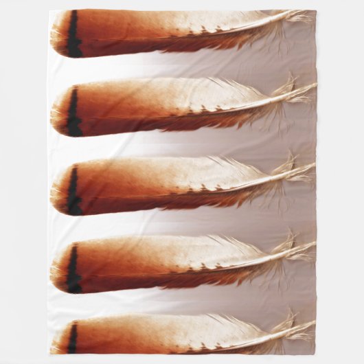 Red Tail Hawk Feather Fleece Deken (Voorkant)