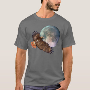 Red-Tail Hawk & Full Moon Wildlife Shirt