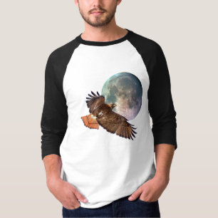 Red-Tail Hawk & Full Moon Wildlife Shirt