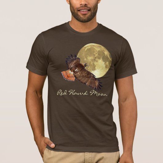 Red-Tail Hawk & Full Moon Wildlife T-shirt (Voorkant)
