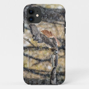Red Tail Hawk in de sneeuwzaak Case-Mate iPhone Case