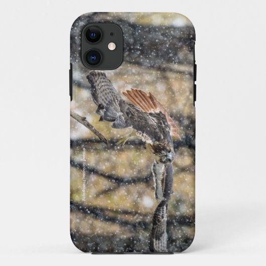 Red Tail Hawk in de sneeuwzaak Case-Mate iPhone Case (Achterkant)
