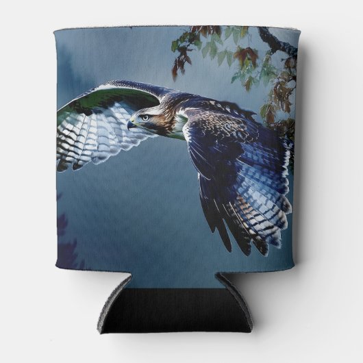 Red Tail Hawk in vlucht Blikjeskoeler (Voorkant)