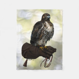 Red-tail Hawk op handschoen Fleece Deken