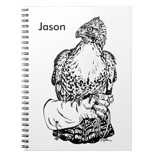 Red-tail Hawk op handschoen Notitieboek (Voorkant)