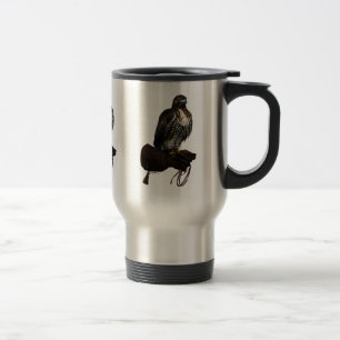 Red-tail Hawk op handschoen Reisbeker