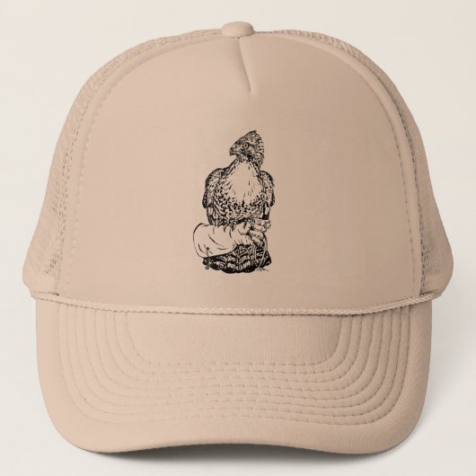 Red-tail Hawk op handschoen Trucker Pet (Voorkant)