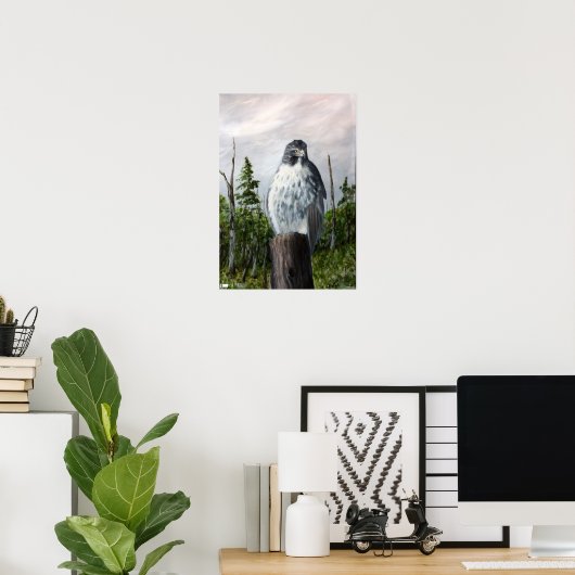 Red Tail Hawk Poster (Thuiskantoor)