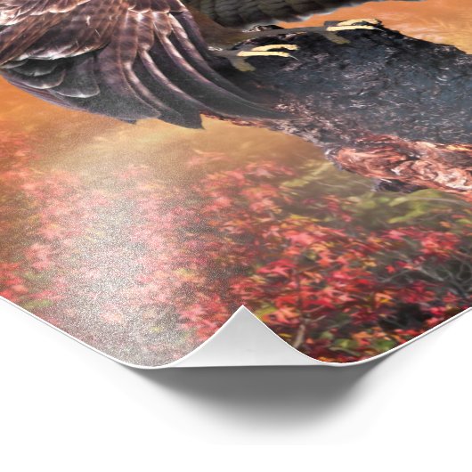 RED TAIL HAWK TOUCHDOWN FOTO AFDRUK (Hoek)