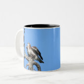 Red Tail Hawk, vogel van proy Tweekleurige Koffiemok (Voorkant links)