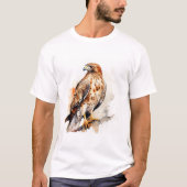 Red Tail Hawk Waterverf Ontwerp T-shirt (Voorkant)