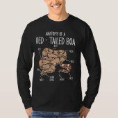 Red-Tailed Boa Snake Anatomie, Grappig Schattige P T-shirt (Voorkant)