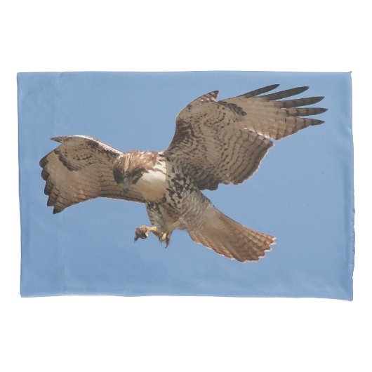 Red Tailed Hawk Bird Animal Wildlife Pillowcase Kussensloop (Voorkant)