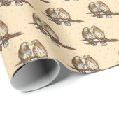 Red-Tailed Hawk Bird Lovebird Snow Love Winter Cadeaupapier (Rol Hoek)