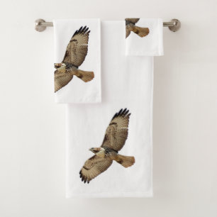 Red Tailed Hawk Bird Wildlife Bath Towel Set Bad Handdoek