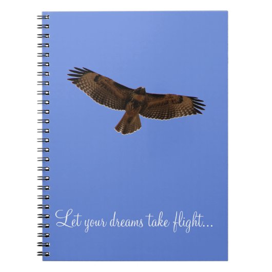 Red Tailed Hawk Dream Journal Blue Background Notitieboek (Voorkant)