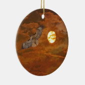 Red Tailed Hawk en Rode Skies Keramisch Ornament (Rechts)
