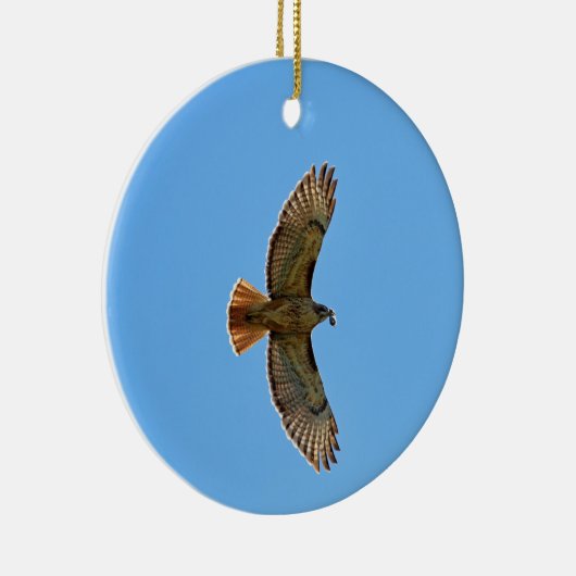 Red-Tailed Hawk Foto Keramisch Ornament (Rechts)