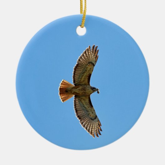 Red-Tailed Hawk Foto Keramisch Ornament (Voorkant)