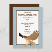 Red-Tailed Hawk in Flight Birthday Party Kaart (Voorkant / Achterkant)