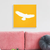 Red Tailed Hawk in Flight White Outline op Sinaasa Canvas Afdruk (Insitu (Woonkamer))