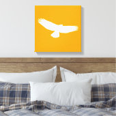 Red Tailed Hawk in Flight White Outline op Sinaasa Canvas Afdruk (Insitu (Slaapkamer))