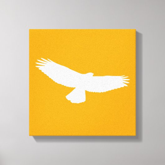 Red Tailed Hawk in Flight White Outline op Sinaasa Canvas Afdruk (Voorkant)