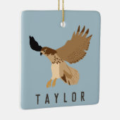 Red-Tailed Hawk in vlucht op maat Keramisch Ornament (Rechts)
