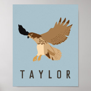 Red-Tailed Hawk in vlucht op maat Poster